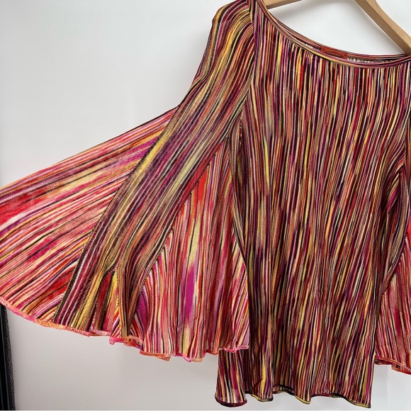 Missoni Striped Knit Multicolor Knee Length Lined Stretch Skirt EU38 US2 Crochet - Picture 6 of 7